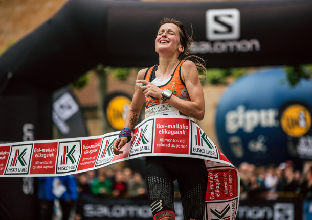 La ganadora de Zegama Aikorri 2015, la española Azara García. Foto: Salomon (c)JordiSaragossa