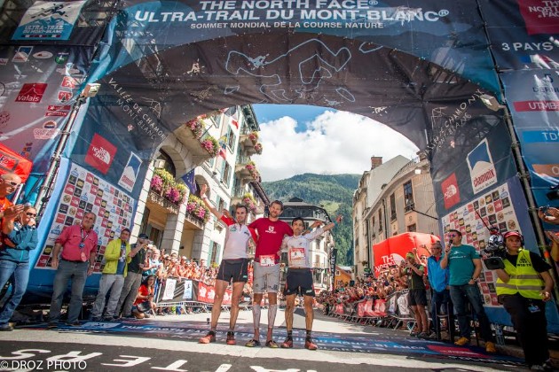 Podio masculino de la UTMB 2014. 