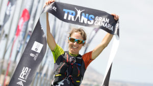 La gran protagonista de la Transgrancanaria 125km, la francesa Caroline Chaverot marcó el ritmo durante toda la carrera, aventajando a la segunda corredora clasificada en casi 2 horas! Imagen: Organización.