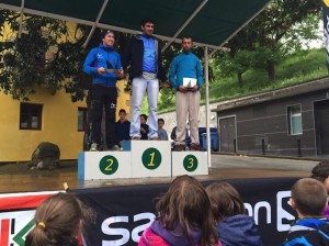 Así ha quedado el podio masculino de la prueba. Foto: Salomon