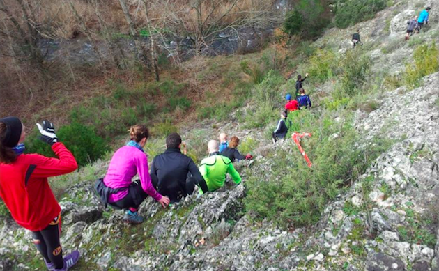 Una de las técnicas bajadas de la Subida al Cerro de la Degollá. Foto: Organización