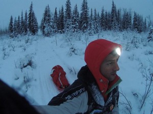 Joel, arrastrando su Pulka durante Yukon Arctic. Foto: Joel Jaile (Fb)