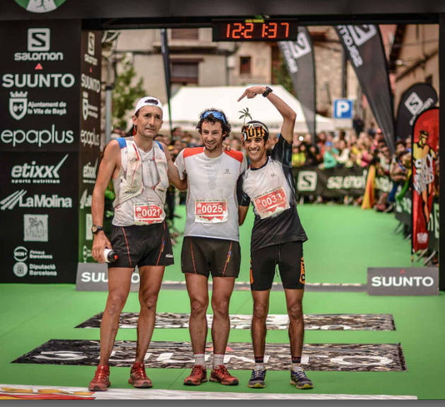 Miguel Heras, Zaid Ait Malek y el vencedor, Kilian Jornet han protagonizado una bonita lucha para los puestos de podio en la Ultra Pirineu 2015. Foto: Foto: Ultra Pirineu - Oriol Batista