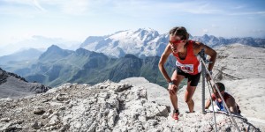 Espectacular imagen de Laura Orgué, en la Dolomites SkyRace 2015, el pasado domingo. Foto: ISF (c) Ian Corless