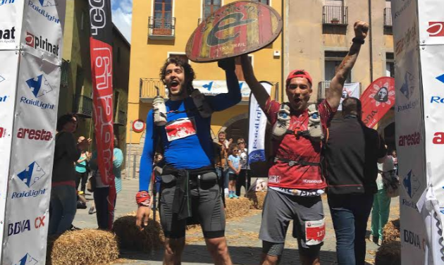 Los dos últimos clasificados de la Ultratrail Emmona by Raidlight 2016. Imagen: Organización