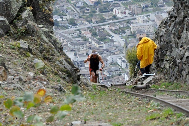 Urban Zemmer, en su ascenso en Fully. Foto: Urban Zemmer (Fb)