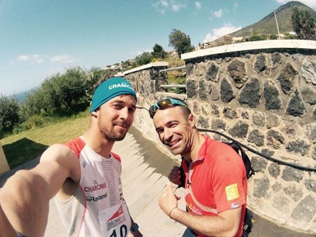 Pablo Criado con Sacha Devillaz, el líder de la prueba. Foto: Pablo Criado