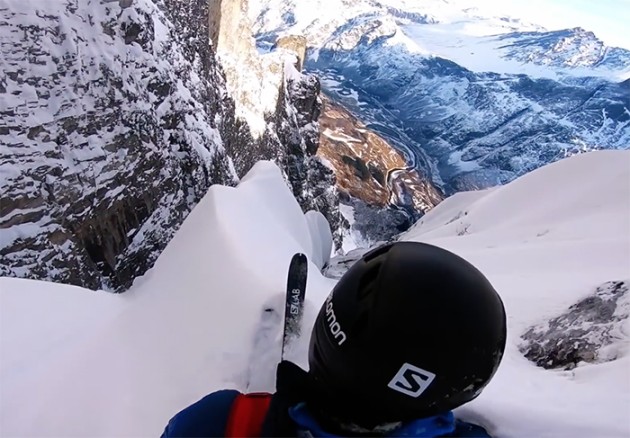 Mira el vídeo donde Kilian Jornet esquía la pared más vertical de Europa